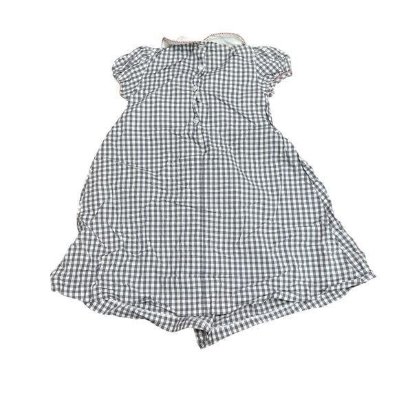 Velani Classic Gray White Check Smock Santa Girls Dress Size 6 - Picture 4 of 4